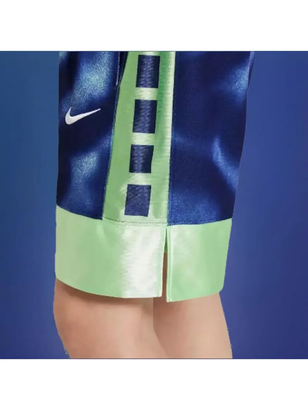 $40 Nike FN8326 Big Kids Boys Dri-FIT Elite 23 Basketball Shorts Blue/Green XL